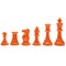 WE Games Color Bright Plastic Staunton Tournament Chess Pieces with 3.75 in. King - Half Chess Set of Chess Pieces Only, Orange